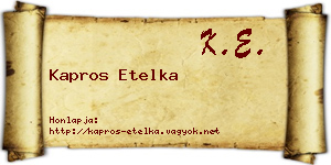 Kapros Etelka névjegykártya
