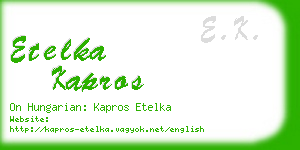 etelka kapros business card